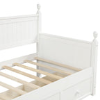 Wood Daybed with Three Drawers ; Twin Size Daybed; No Box Spring Needed ; White - Comfortable Living Decor