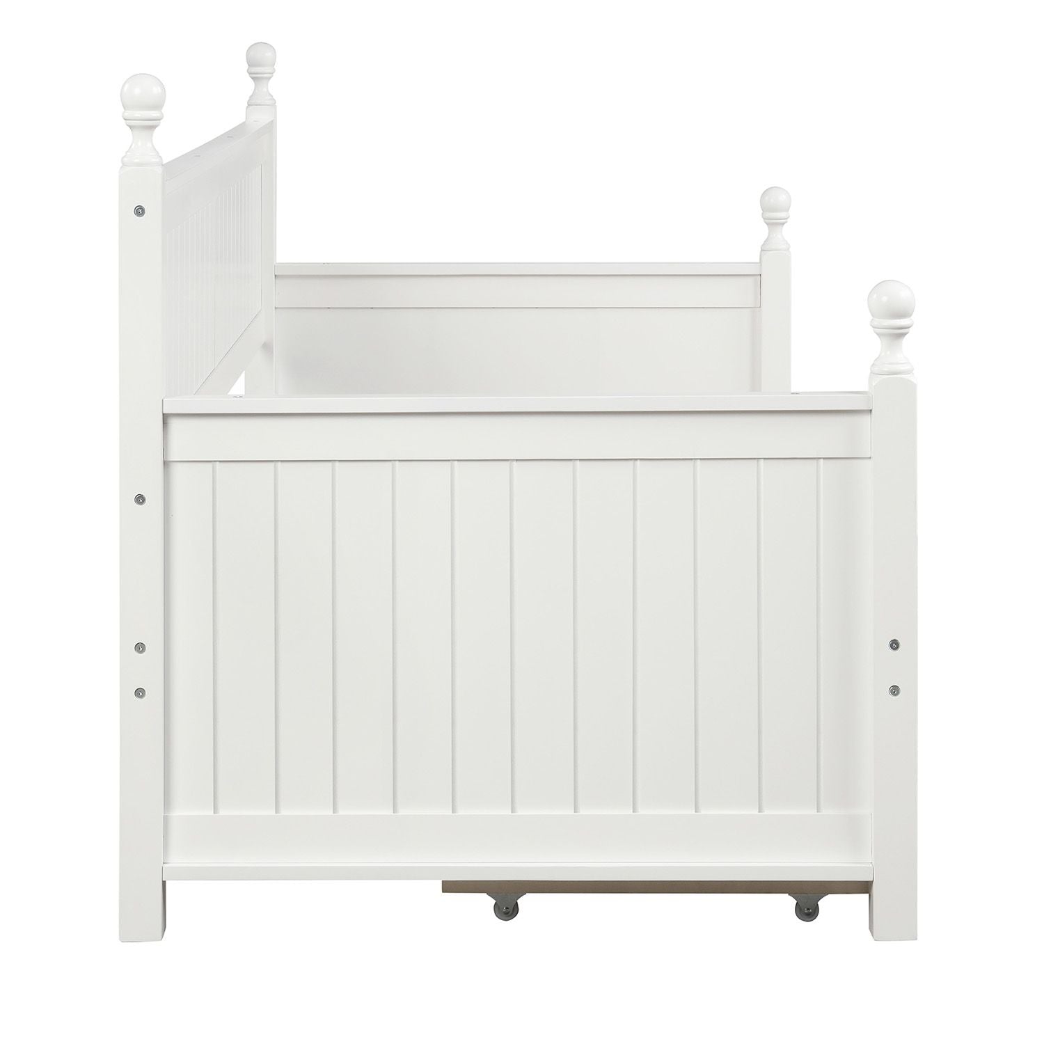 Wood Daybed with Three Drawers ; Twin Size Daybed; No Box Spring Needed ; White - Comfortable Living Decor