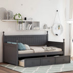 Wood Daybed with Three Drawers ; Twin Size Daybed; No Box Spring Needed ; White - Comfortable Living Decor
