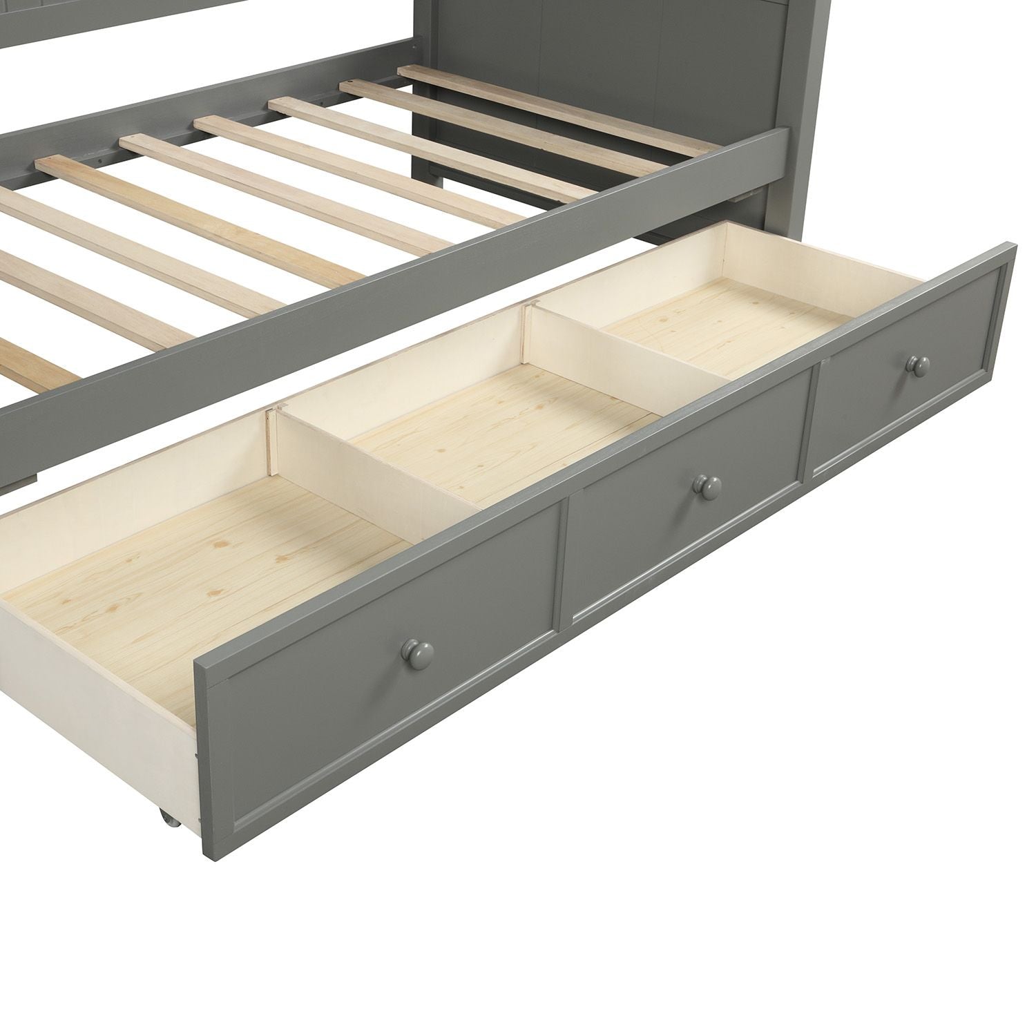 Wood Daybed with Three Drawers ; Twin Size Daybed; No Box Spring Needed ; White - Comfortable Living Decor