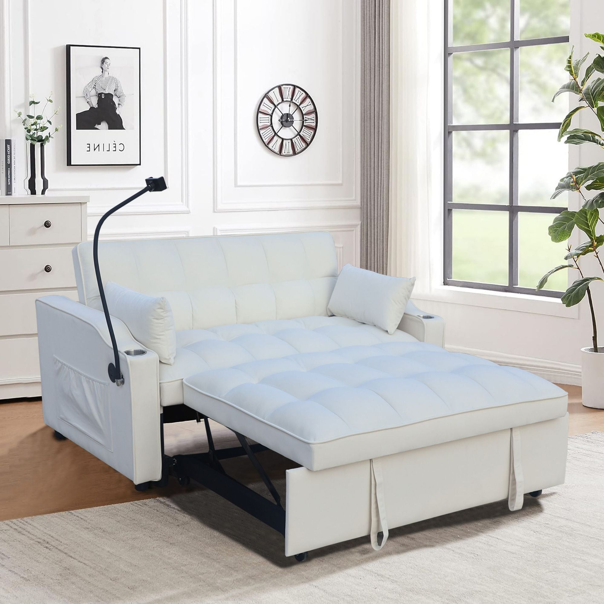 Yeah Depot Futon Love Seat Sofa w/ Pillows - Comfortable Living Decor